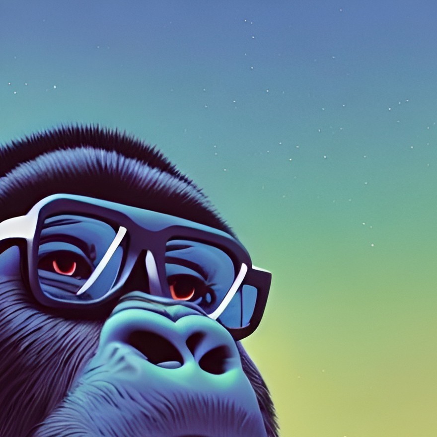 Gorilla wearing glasses